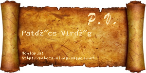 Patócs Virág névjegykártya