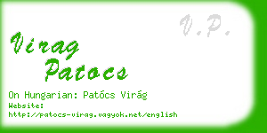 virag patocs business card